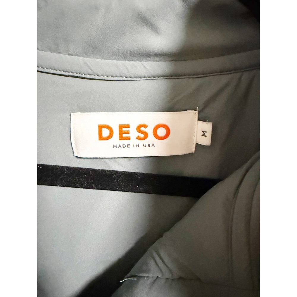 Deco Supply Womens Zephyr Snap Fleece Jacket Relaxed Fit Green Cream Medium - Picture 5 of 5